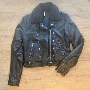 Free people faux leather jacket